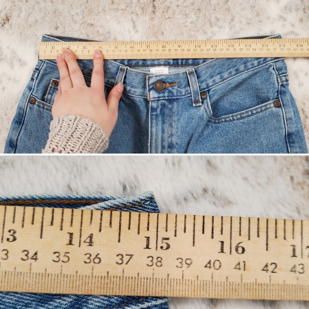 Vintage Faded Glory Mens Jeans Regular Fit Straight 30x30 Workwear Medium‎ Wash
